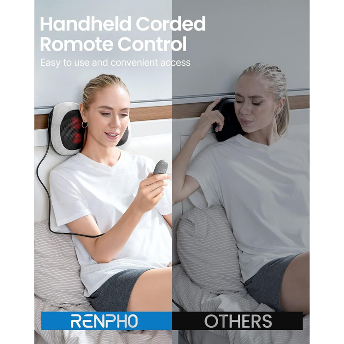 Масажер для ніг RENPHO з підігрівом, Shiatsu масажер для ніг електричний, 18 гнучких роликів для масажу, масажер для ніг при п'яткової фасції, подарунок на День батька