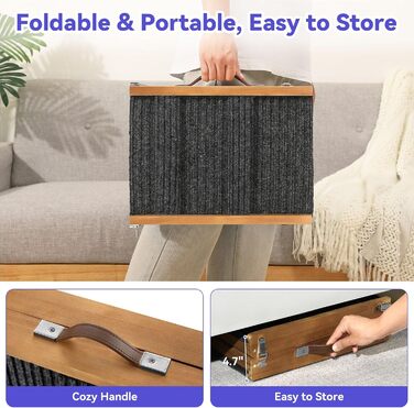 Pawaboo Рампа для собак, дерев'яна, регульована висота, до 143lbs, 80x30см, горіх