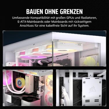 Корпус ПК CORSAIR 3500X Mid-Tower ATX з панорамним склом, підтримкою перевернутої схеми материнської плати та 3 вентиляторами CORSAIR RS120, білий колір (без RGB)