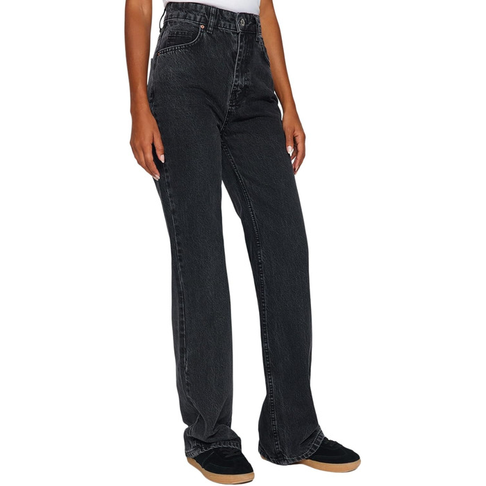 Джинси жіночі Trendyol прямого крою, висока талія, колір антрацит, розмір 44