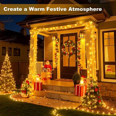 LED гірлянда для декорування приміщень та саду: 20 метрів, 1000 LED, 8 режимів, таймер, вологостійка, тепле світло. Підходить для ялинки, балкону, весілля та створення святкової атмосфери.