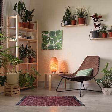 Relaxdays Leather & Cotton Patchwork Rug