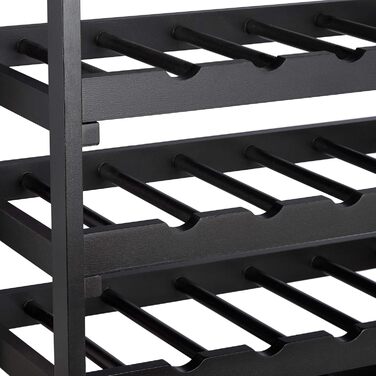 Relaxdays Wooden Wine Rack H x W x D: approx. 52 x 52 x 25 cm Robust bottle rack for wine, wine bottle rack in elegant black, wine bottle holder with 4 levels for 20 bottles, bottle holder, black