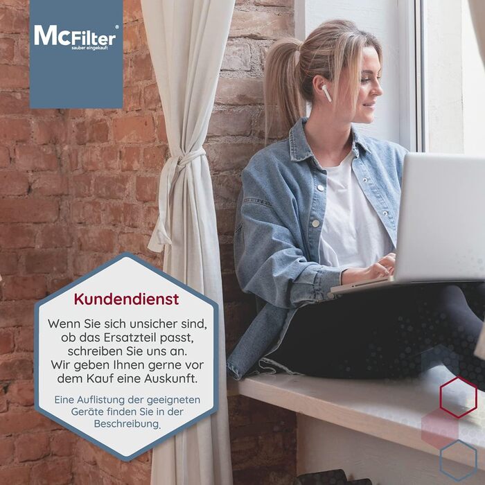 Набір фільтрів McFilter для пилососів Miele з діаметром шланга 32/35 мм (12 шт.) з насадкою для паркету, щіткою для килимів, щіткою для щілин та адаптером