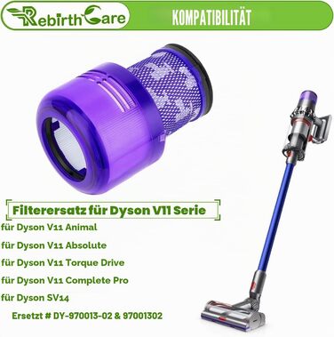 Фільтр для пилососа Dyson V11 SV17 SV14 SV22 (3 шт.) - Оригінал, HEPA, для дому
