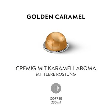Кава Nespresso Vertuo Signature Barista Creations, 50 капсул (230 мл), світла та темна обсмажка, сумісна з VERTUO, Golden Caramel