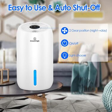 Електричний осушувач повітря Dreamhigh® 1.6L для ванної, підвалу, спальні (35 м²)