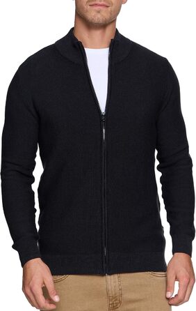 Чоловіча в'язана жилетка Indicode INWestmoon з коміром-стійкою | Жилетка з тонкого в'язання з бавовняної суміші, чорний колір