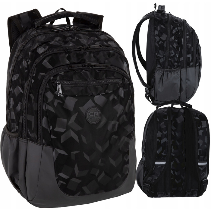 Шкільний багатокамерний рюкзак CoolPack, чорний, 28 л