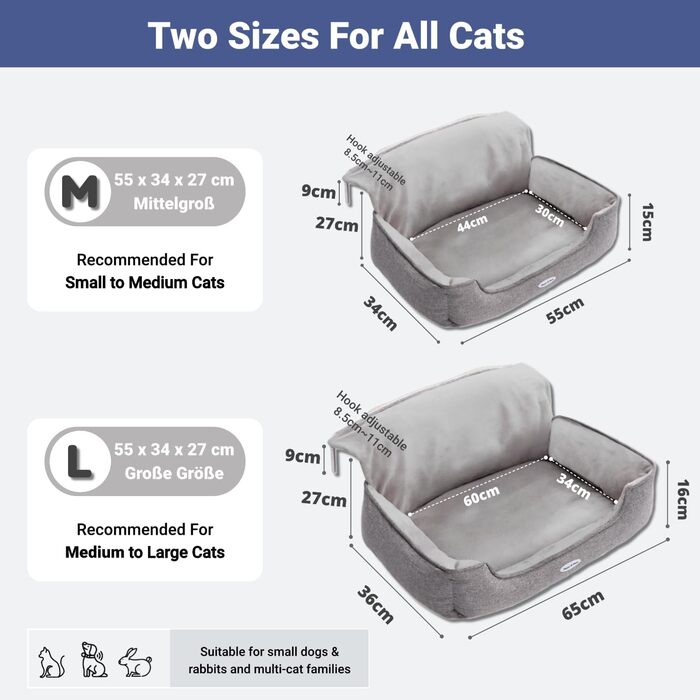 Килимок для котів на батарею Happi N Pets, сірий, 55 x 34 x 27 см