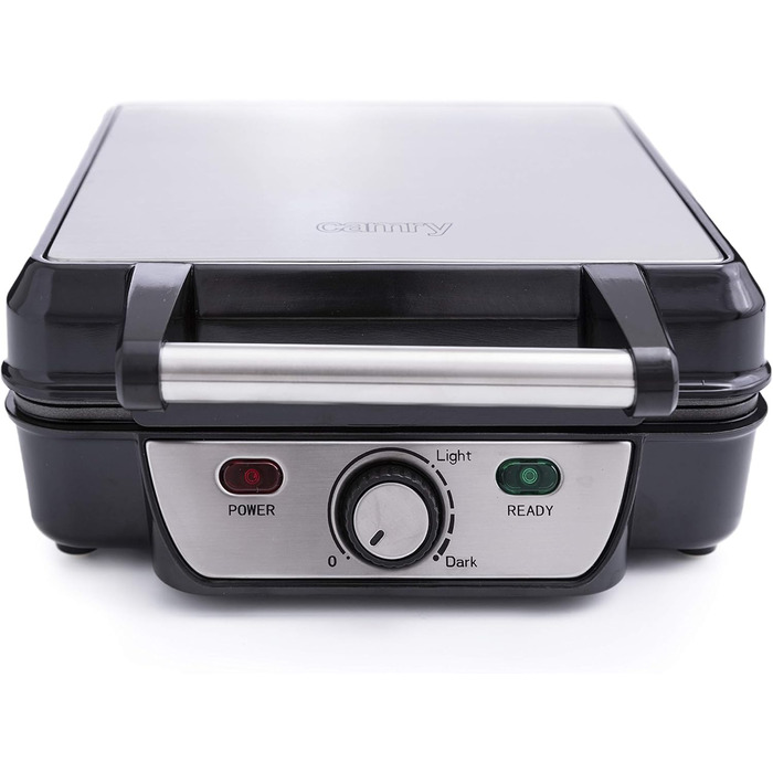 Adler Camry 4-Waffle Maker - 1500W Power, Adjustable Temperature, Black & Silver