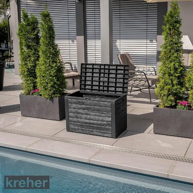 Скриня для зберігання Kreher 190 л, антрацит, міцна, водостійка