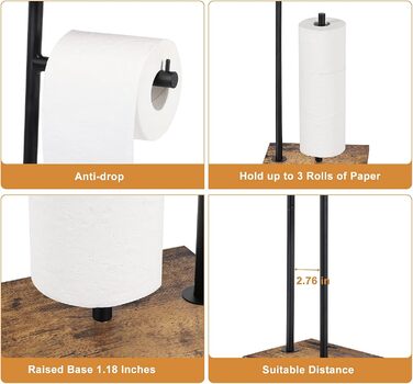 Підставка для туалетного паперу Smusei: дерев'яна, з місцем для запасних рулонів | Підставка для туалетного паперу для ванної кімнати