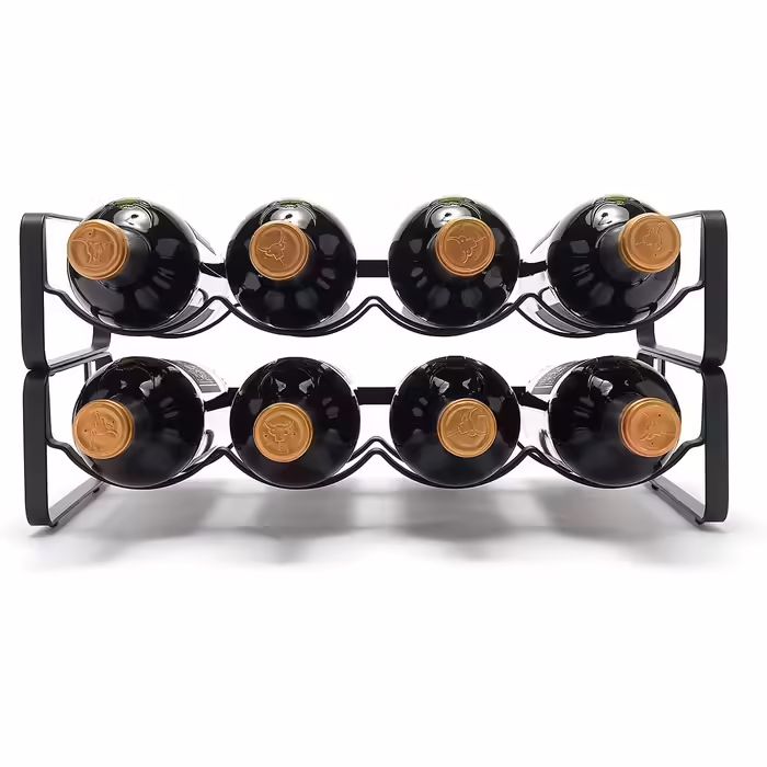 simplywire – Modular Wine Rack – Stackable Bottle Holder – Black