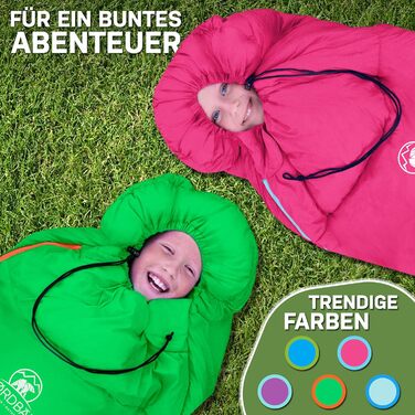 Дитячий спальний мішок для хлопчиків та дівчаток до 145 см | 100% бавовна | Легкий та теплий спальник-кокон | Outdoor спальник для кемпінгу [1200г] | Кольори: фіолетовий/бірюзовий (зелений/помаранчевий)