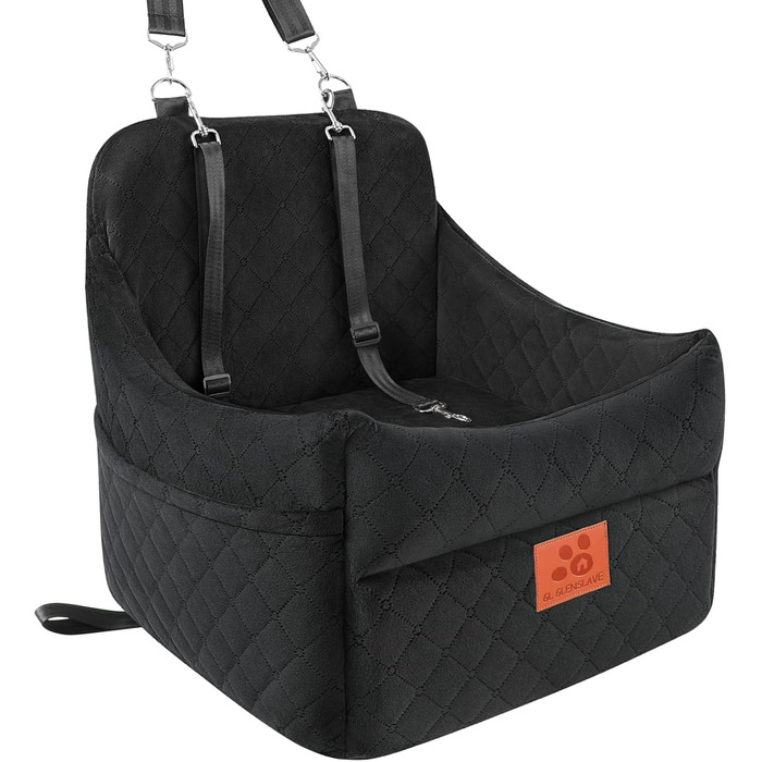 Автокрісло для собак GL GLENSLAVE: комфортне та безпечне автокрісло для маленьких та середніх собак (до 16 кг), чорний/коричневий, знімний, з товстою підкладкою