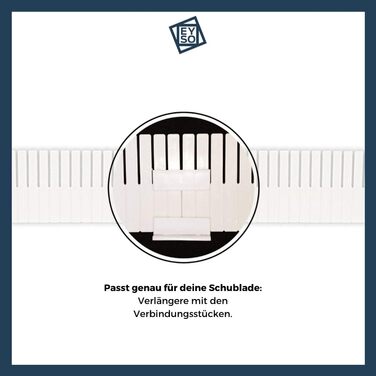 EYSO Home® Drawer Dividers Set of 33x7 cm including Connectors – fits perfectly into your drawer [extend, shorten, divide] - the organizational system (1, T-Set)