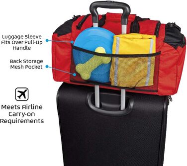 Чохол-переноска для собак Overland Chiens: містка сумка-дуфель для великих і середніх собак з 2 ручками та 2 складними мисками