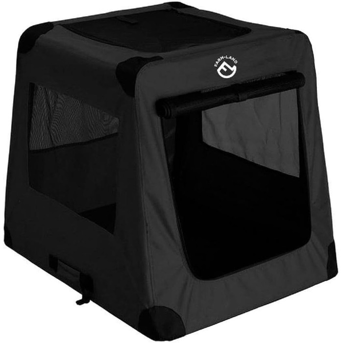 Транспортна переноска для собак Farm-Land чорного кольору, нова модель 2019 року