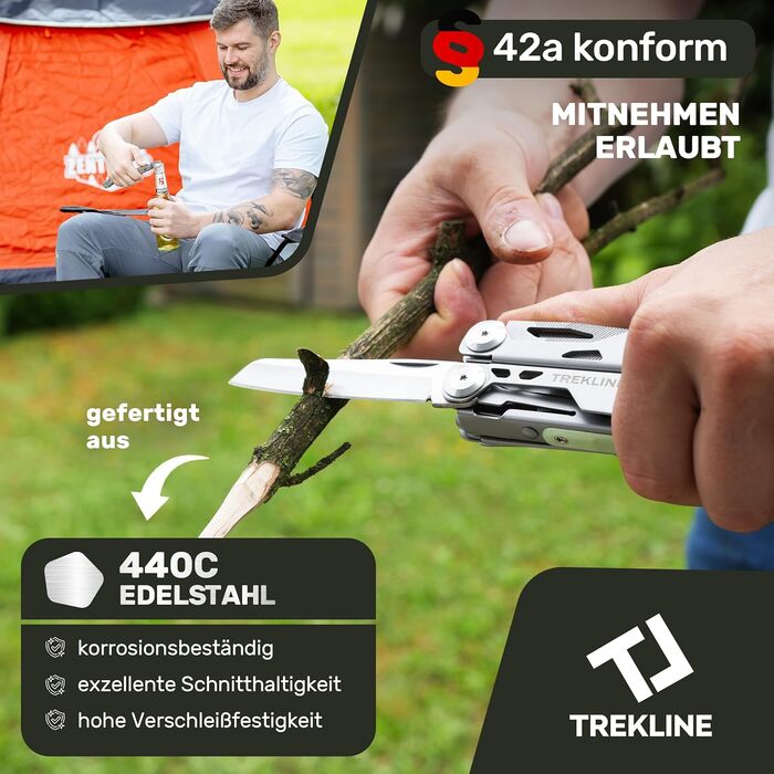 Мультитул Wood Raptor Standard: мультифункціональний ніж для виживання, кемпінгу та повсякденного використання (35+ функцій) з нержавіючої сталі