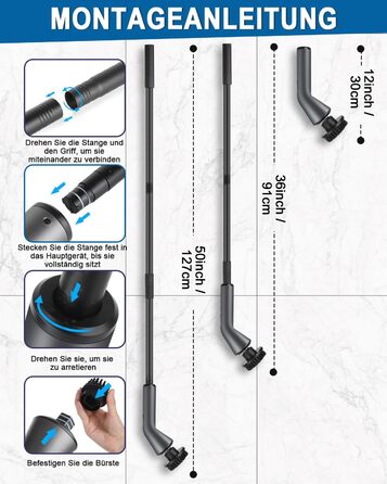 Електрична щітка для чищення, Spin Scrubber з 7 насадок, водонепроникна IPX7, регульована ручка, для ванної кімнати, кухні, плитки, авто, підлоги