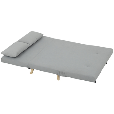 HOMCOM Sleeper Chair, Folding Bed with Bed Function, Lumbar Pillow, Folding Recliner with Velvet Look, Adjustable Backrest, Holds up to 250 kg, for Living Room Grey | Aosom