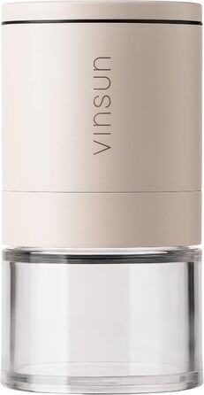 Набір з 2 мельниць для солі та перцю Vinsun - керамічний механізм, регульовані, ручні, нержавіюча сталь, кремово-білі