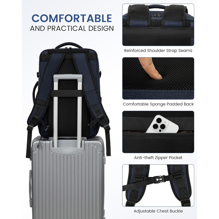 Рюкзак LOVEVOOK для ручної поклажі 45x36x20 см, 30L, для ноутбука 15.6