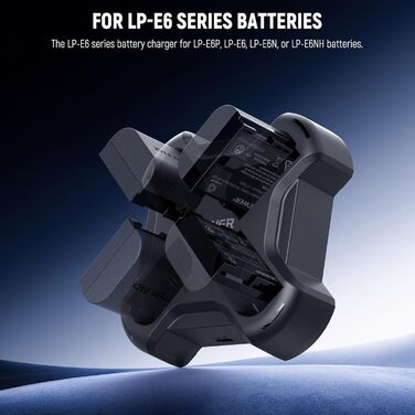 NEEWER LP-E6NH Запасний акумулятор та USB зарядний пристрій, комплект 3 шт., 2250mAh, сумісний з Canon EOS R7, R5, R6, R6 II, 80D, 90D та ін.