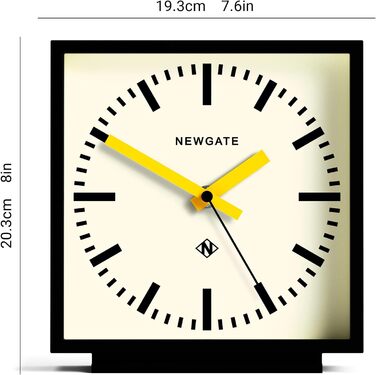 NEWGATE® Amp Silent Sweep Mantle Clock – 'No Tick' – a Modern Mantle Clock – Clocks for Living Rooms – Office Clock – Desk Clock – Mantle Clocks – Station Dial (Yellow)
