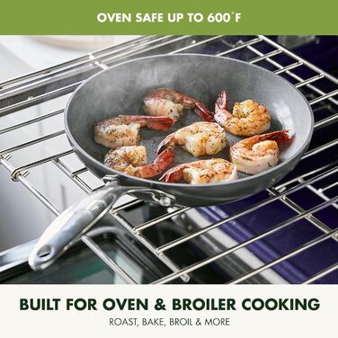 GreenPan Valencia Pro Ceramic Non-Stick Fry Pan - 28cm, PFAS-Free, Stainless Steel Handle, Induction, Oven & Dishwasher Safe, Grey
