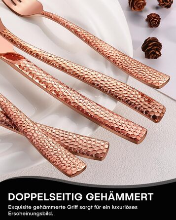 Набір столових приборів Honkku на 6 осіб, чорний, з нержавіючої сталі, з об'ємними ручками, 30 предметів