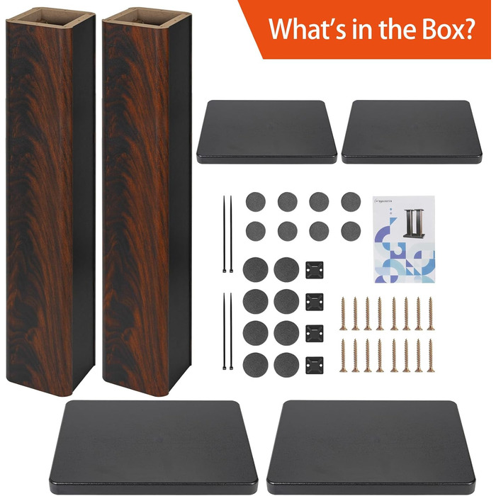 Підставки для акустики OUUTMEE 60 см (24 дюйми) з дерева - міцні підставки для Hi-Fi акустики для домашнього кіно, універсальні підставки для колонок на полиці з можливістю засипання піском (набір 2 шт.)