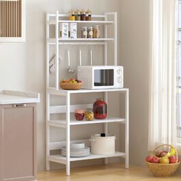 Стелаж для кухні SogesHome 5-ярусний, 80x40 см, з гачками, білий