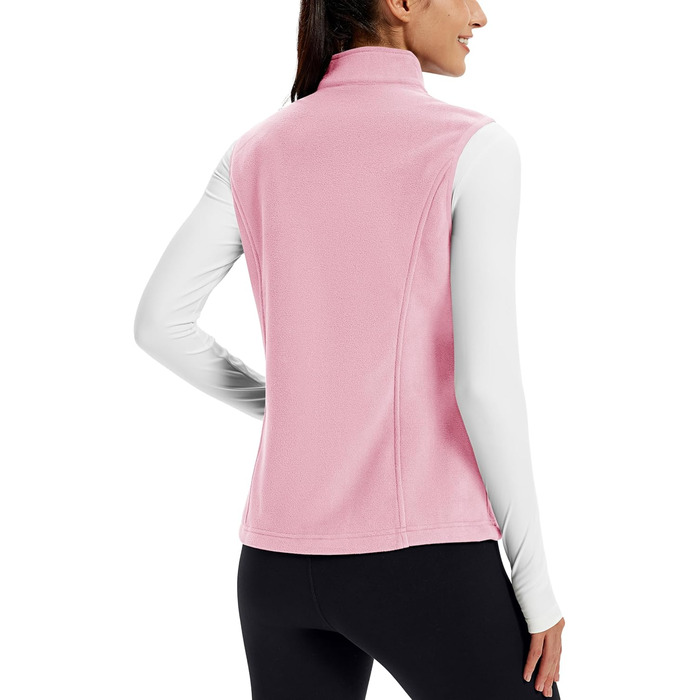 TACVASEN жіноча флісова жилетка Outdoor, тепла жилетка з капюшоном та кишенями на блискавці, спортивна жилетка для жінок (XXL, Рожевий)