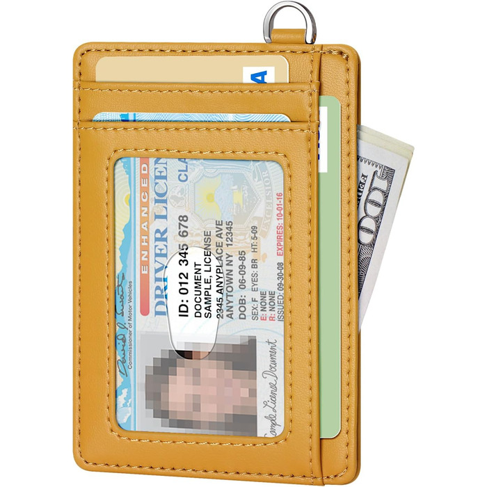 FurArt: RFID-захищене картхолдер/портмоне для кредитних карток, чорний (S, жовтий)