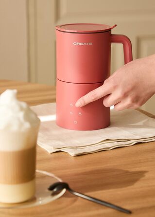 Електричний спінювач молока Milkfrother: сенсорний екран, 4 програми, 350 мл, гарячий/холодний, 400W, теракотовий