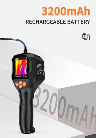 Тепловізор SuperIR 240x240: Тепловізійна камера з інфрачервоним термометром та видимим зображенням, 25 Гц, -18°C до 550°C