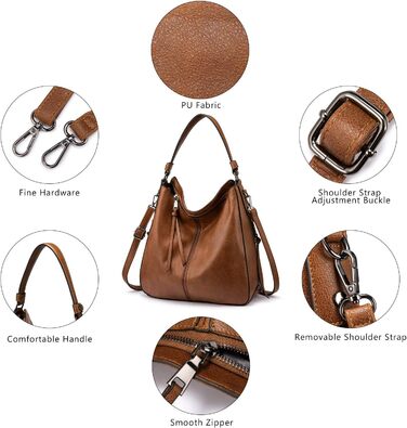 Жіноча сумка-шопер Reaer середнього розміру, чорно-пісочного кольору, зі шкіри PU, на плече та через плече, вінтажна сумка-хобо для роботи, офісу та покупок