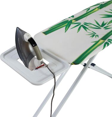 Прасувальна дошка Mabel Home з регулюванням висоти, стійка до пари, з чохлом, білий/зелений, 119,4 x 45,7 см