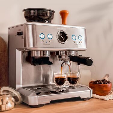 Кавоварка Cecotec Barista Maestro 2250 Вт, 20 бар, з манометром, 2 термоблоки, резервуар для зерен, 20-ступеневе млинок, паровий кран
