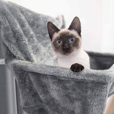 Navaris Cat Bed Heater - Heating Lounger for Cats - Cat Heating Lounger - Cat Bed with Heater - Heated Cat Basket - For Cats up to 15 kg - Heated Cat Hammock - (Gray)