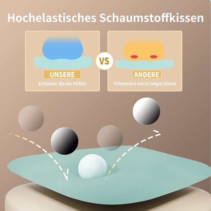 Офісний стіл Naspiro Ergonomischer Bürostuhl, регульований по висоті, з дихаючою спинкою з сітки, відкидні підлокітники на 90° та поперекова підтримка, високощільна піна для дому/офісу (Зелений, без підголівника)