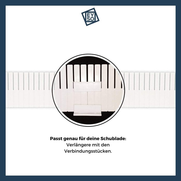 EYSO Home® Drawer Dividers Set of 33x7 cm including Connectors – fits perfectly into your drawer [extend, shorten, divide] - the organizational system (1, T-Set)