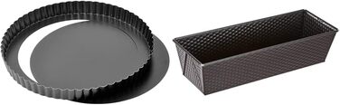 ORIGINAL KAISER Classic Tarteform with Lifting Base 28 cm, Quiche Pan non-stick coated, 1 - Pack & Classic Cake Pan Loaf Pan 30 x 11 x 8 cm, King Cake Pan non-stick coated