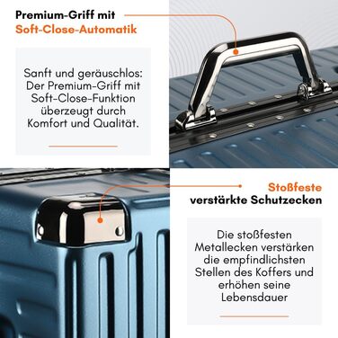 Валіза It'Go Aluiniu Rahen Koffer: велика, жорстка, на 4 колесах, для подорожей (блакитна, L)