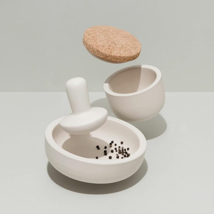 BergHoff Mortar and Pestle 17 cm - Leo (Mortar and pestle made of stoneware, for herbs / spices, grinder, for freshly ground spices, for preparing pesto) 3950033