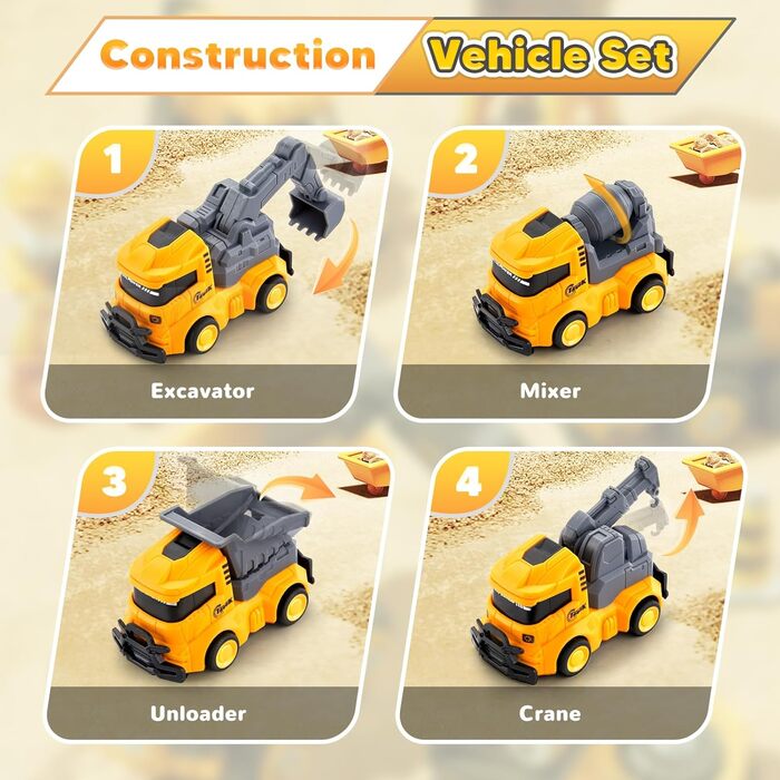 UPDOKIT Magic Sand for Kids, Kinetic Sand with 1 KG of Sand, Construction Vehicle and Accessories for Boys and Girls Ages 3, 4, 5, 6, 7+ Years Old