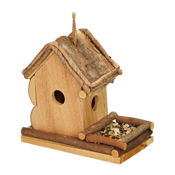 Relaxdays Decorative Birdhouse with Feeding Station