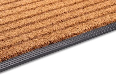 Килимок Hanse Home кокосовий для дому та вулиці 45x75 см (смуги) - вологостійкий, антиковзний килимок для входу, тераси, коридору